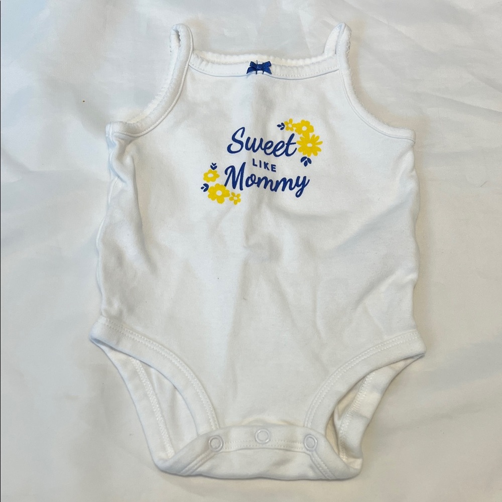 “Bundle 10/$13” Carter's 3M White Baby girl summer bodysuit outfit
